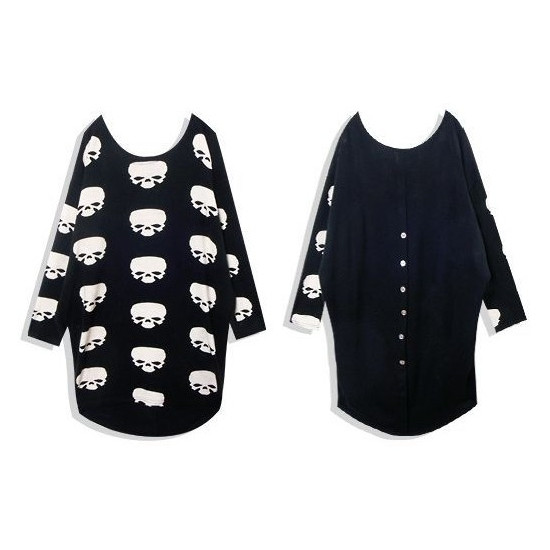Oversize Skull Print Tshirt For Women on Luulla