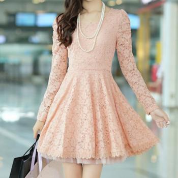 Long Sleeves Lace One Piece Dress On Luulla